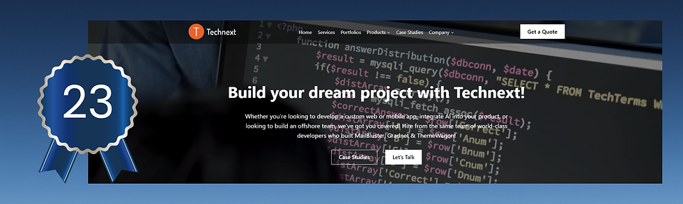 Technext homepage: staff augmentation and MVP development company in Dhaka