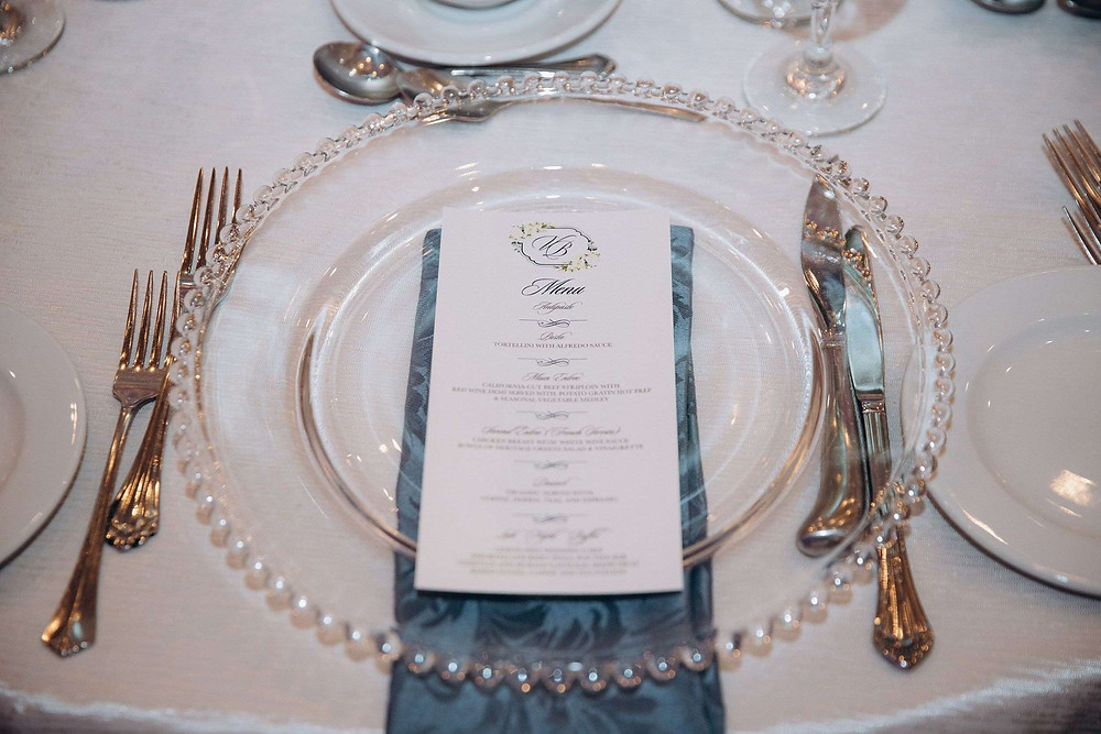 Elegant Wedding Menu | Day of Wedding Stationery