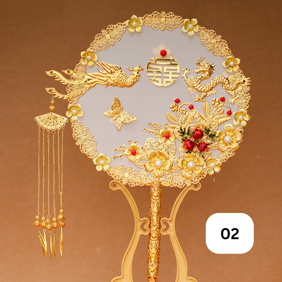 Thumbnail: Gold Oriental Handheld Fan