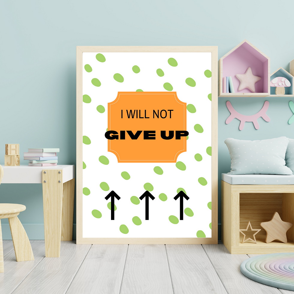 I will not give up affirmation poster.
