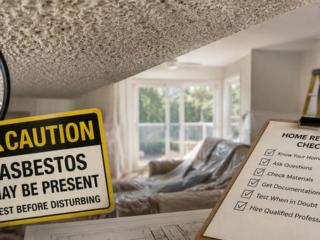 Popcorn ceiling which may contain asbestos