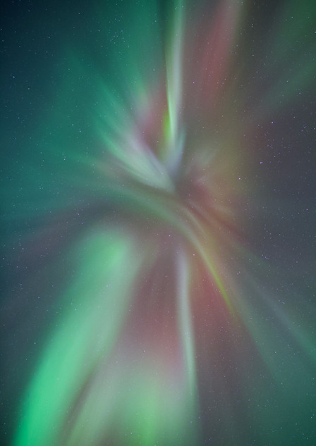 An image of the aurora borealis, shot in Alaska
