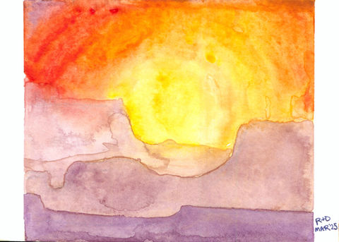 Medium Watercolor Sun