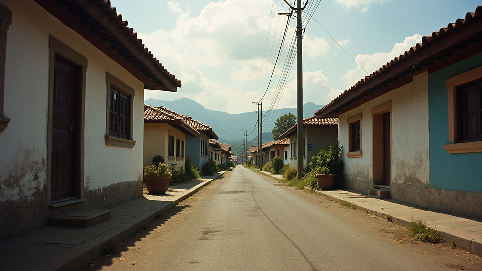 Vista a nivel de calle de un conjunto residencial cerrado en Guatemala