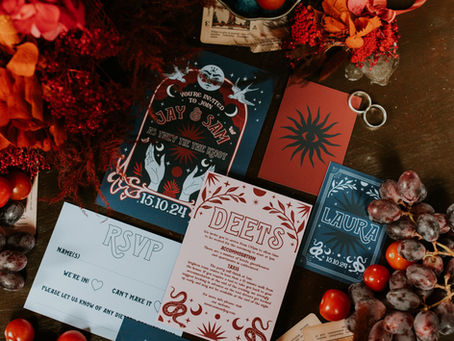 Mystical Romance: A Moody Tarot-Inspired Stationery Suite for a Styled Shoot at The Mount Without, Bristol