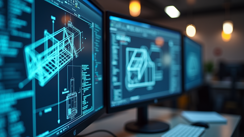 Eye-level view of a computer screen showing CAD software with shop drawing details