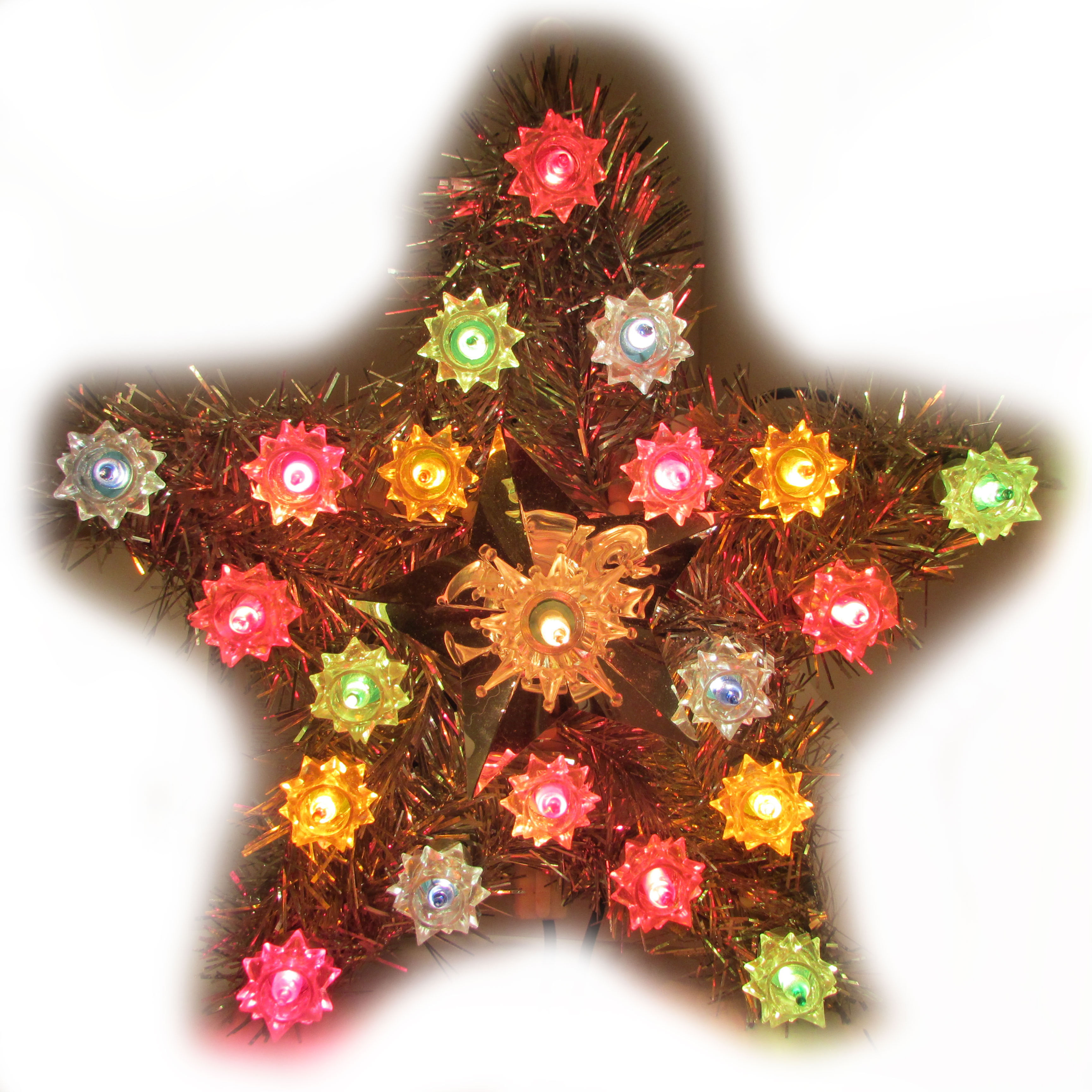 Retro ikkunavalo tähti. Värivalolamput.