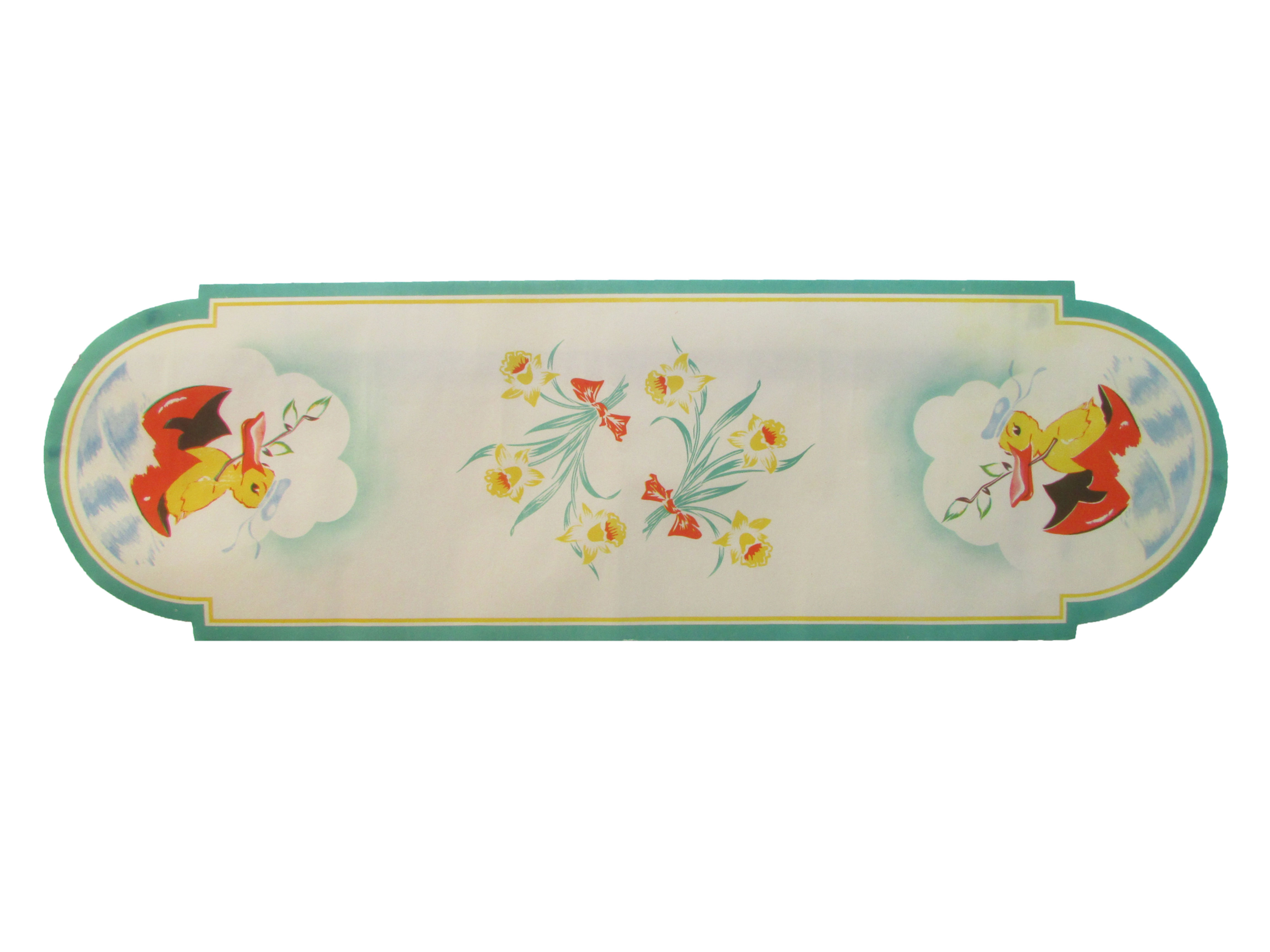 Vanha pääsiäispaperiliina, pääsiäispaperikaitaliina ankka istuu munankuoressa