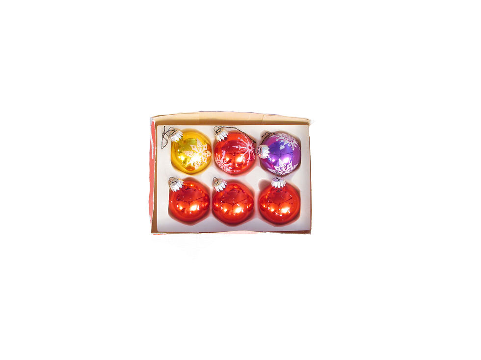Lasipallot, joulukuusen koristeita, lasikoriste, antiikkikoriste