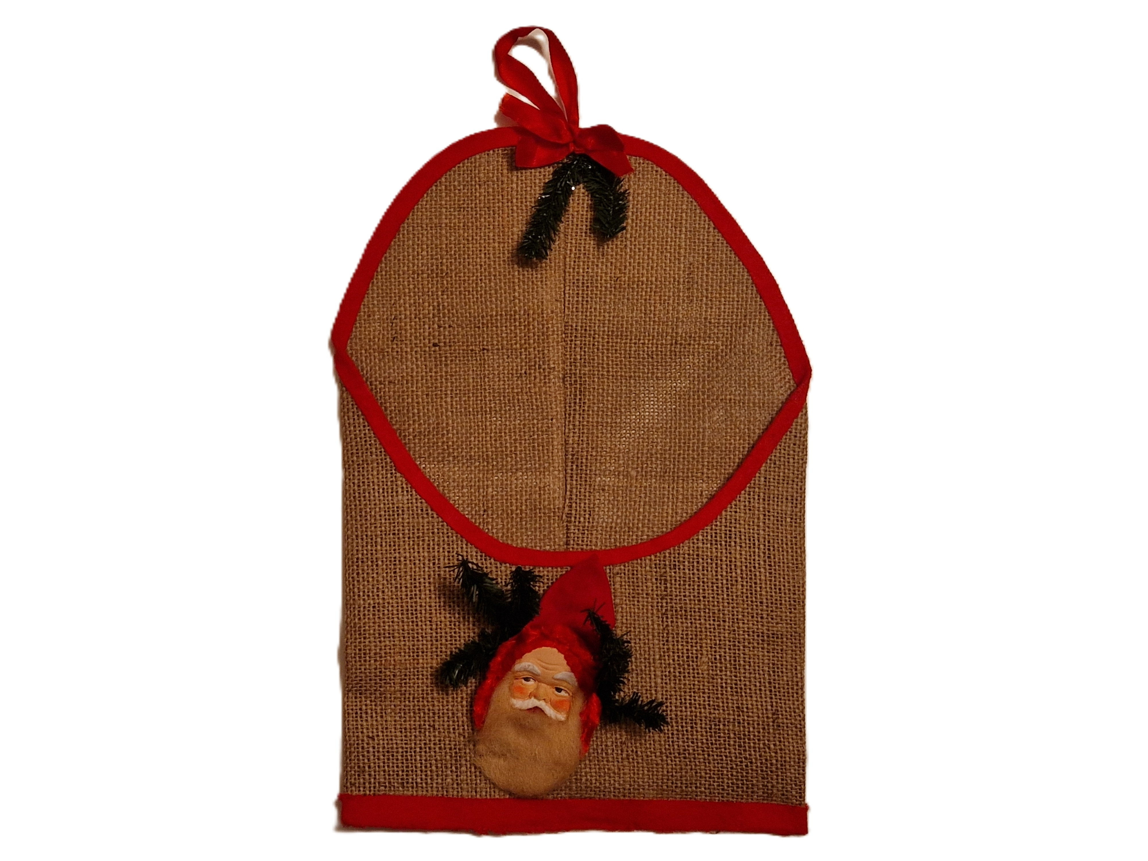 Korttitasku, tonttu-ukko K.A.Weiste, juuttikangas