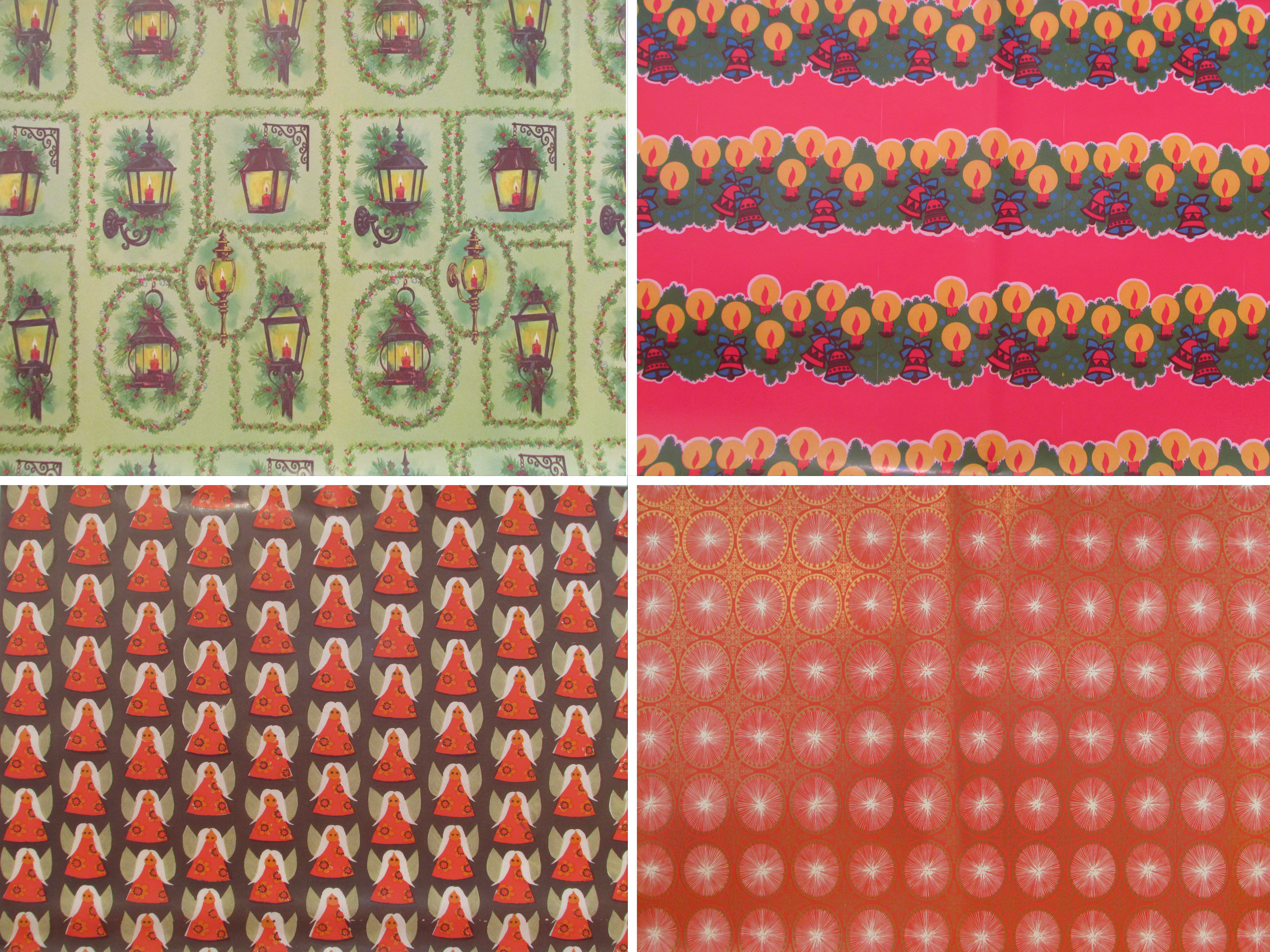 Vintage joulupapereita eri aiheisia. 60 - 70 luvulta