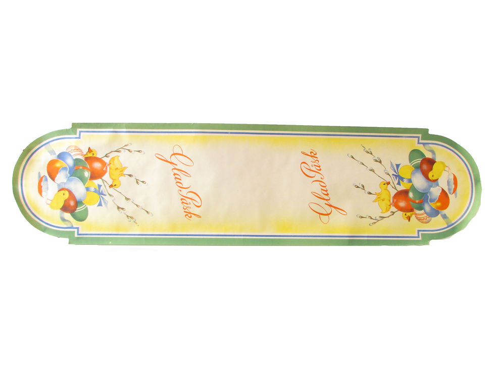 Pääsiäis paperiliina, ankka, pajunoksat ja värikkäät munat