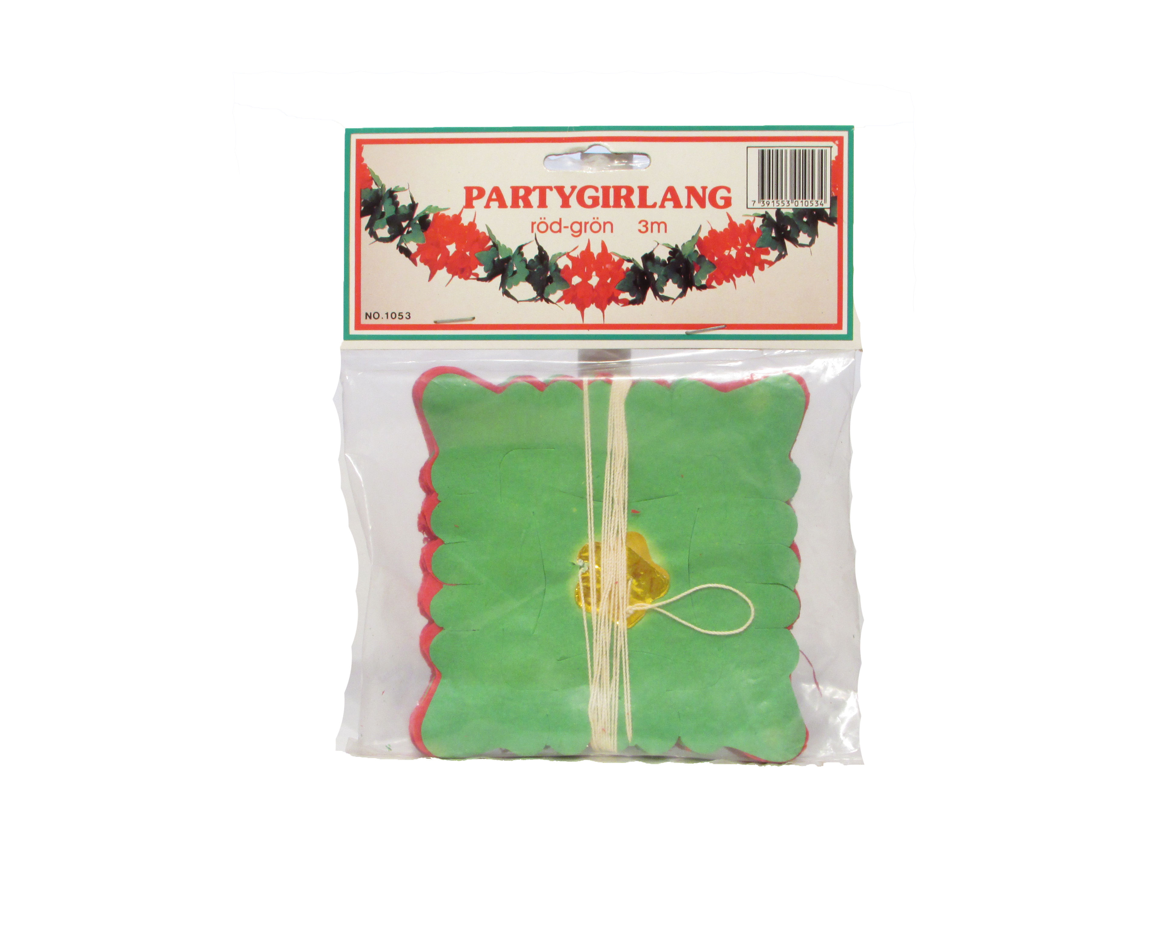 Silkkipaperi juhlaköynnös, vihreä ja punainen