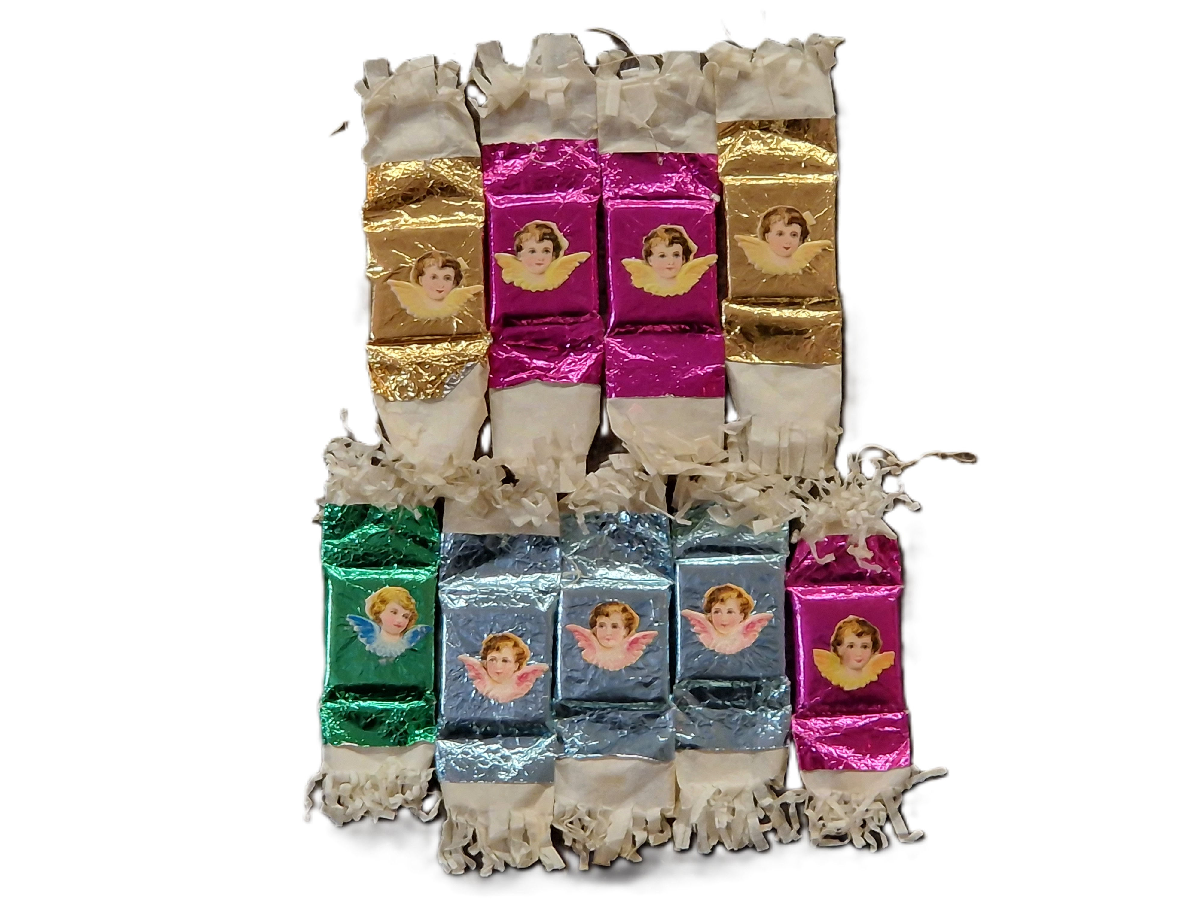 Joulukuusen karamellit, vanhat. Enkeli kiiltokuva 9kpl