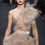 Thumbnail: Elie Saab One Shoulder Long Sleeves Gold Crystal Feather  dresses