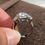 Thumbnail: Womens White Gold Emerald Square Diamond Ring