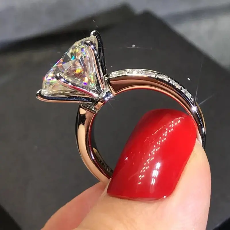 Thumbnail: 1 2 3 4 5 Carat Solid Au375 9K White Gold Ring 