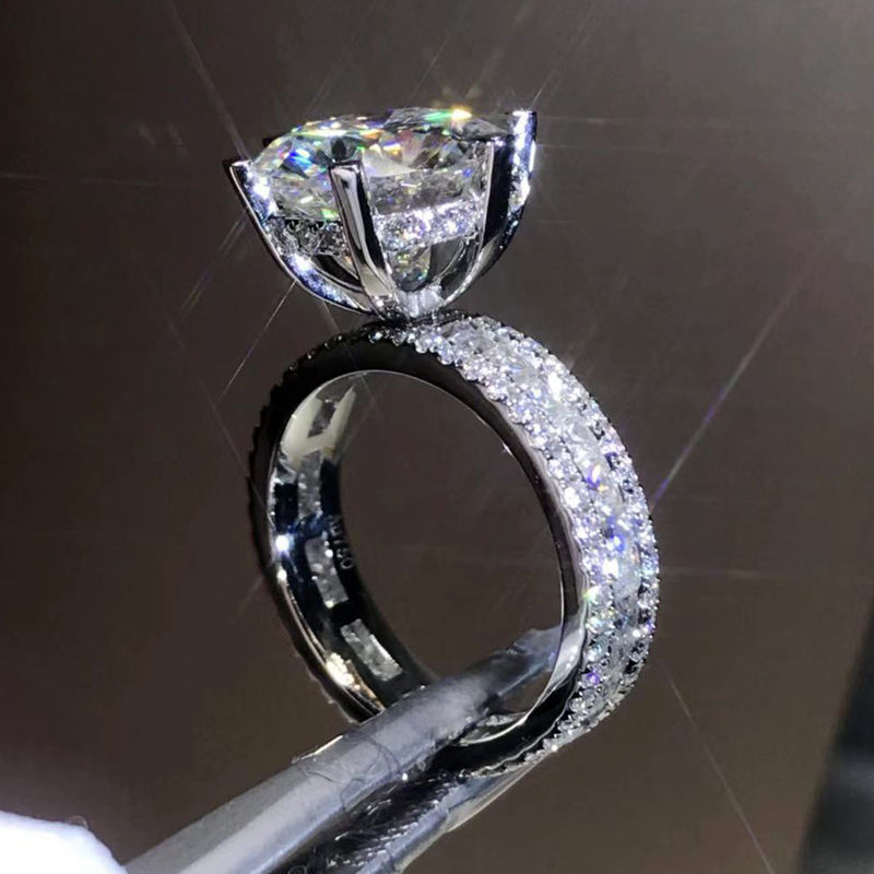 Thumbnail: 1 2 3 4 5 Carat Solid Au750 18K White Gold Ring