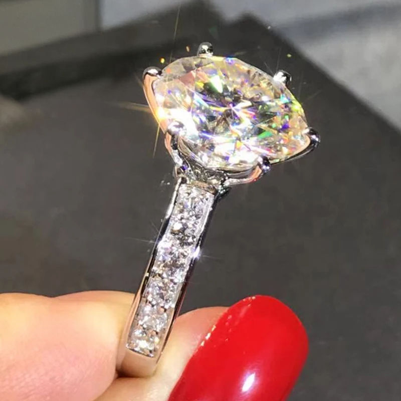 Thumbnail: 1 2 3 4 5 Carat Solid Au375 9K White Gold Ring 