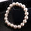 Thumbnail: Handmade Elastic Chain White Pearl Bracelet