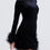Thumbnail: Black Feather Trims Long Sleeve Celebrity Dress