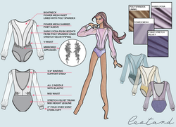 Technical flats leotard