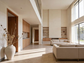 interior contemporáneo estilo quiet luxury con diseño minimalista y materiales naturales