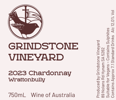 Grindstone Vineyard 2023 Chardonnay Label