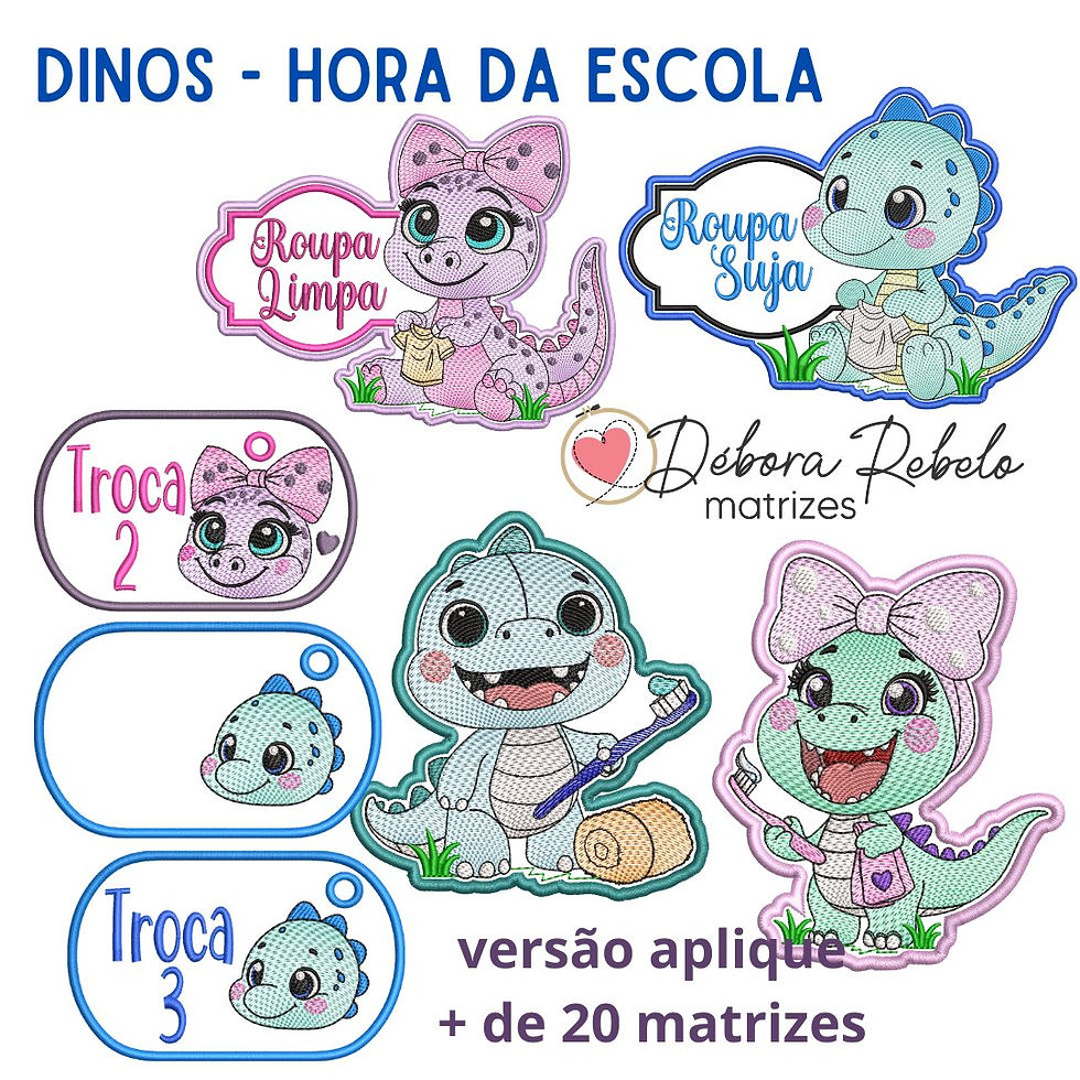 Dinos Menino e Menina e Tags