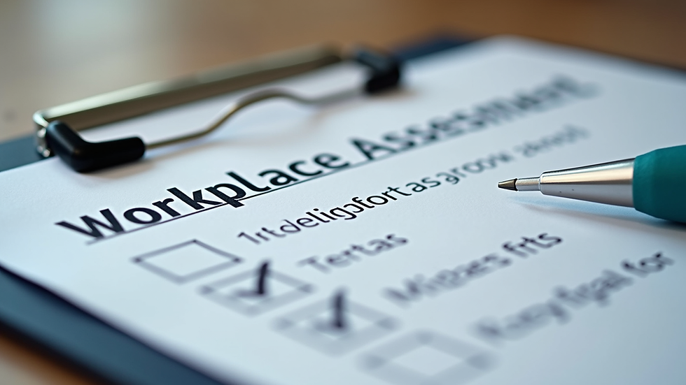 Close-up view of a checklist used for workplace risk assessment