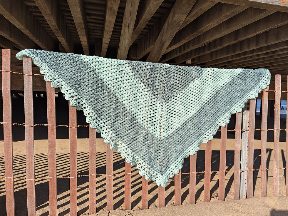 Horizon Tunisian Shawl made with Big Twist Value yarn