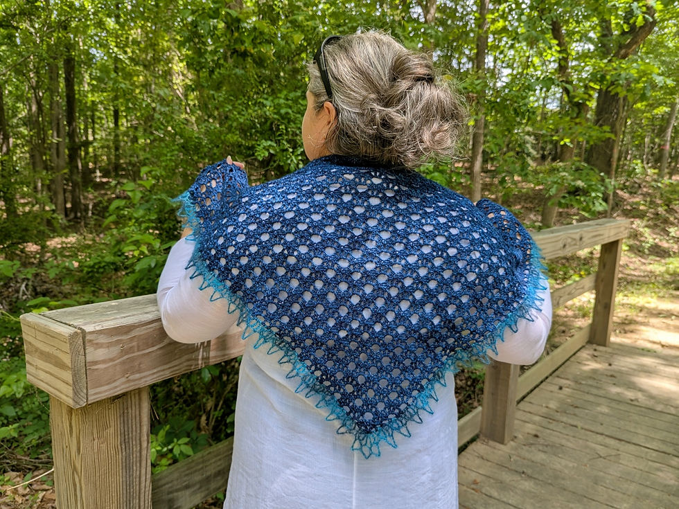 Raindrop Shawlette crochet pattern with Malabrigo Quickies