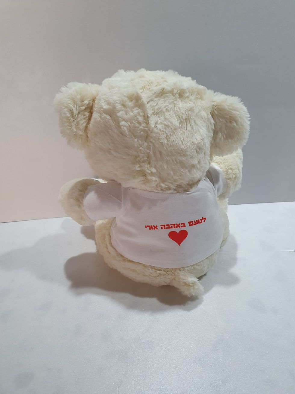 תמונה ממוזערת: דובי לבן עם חולצה מודפסת