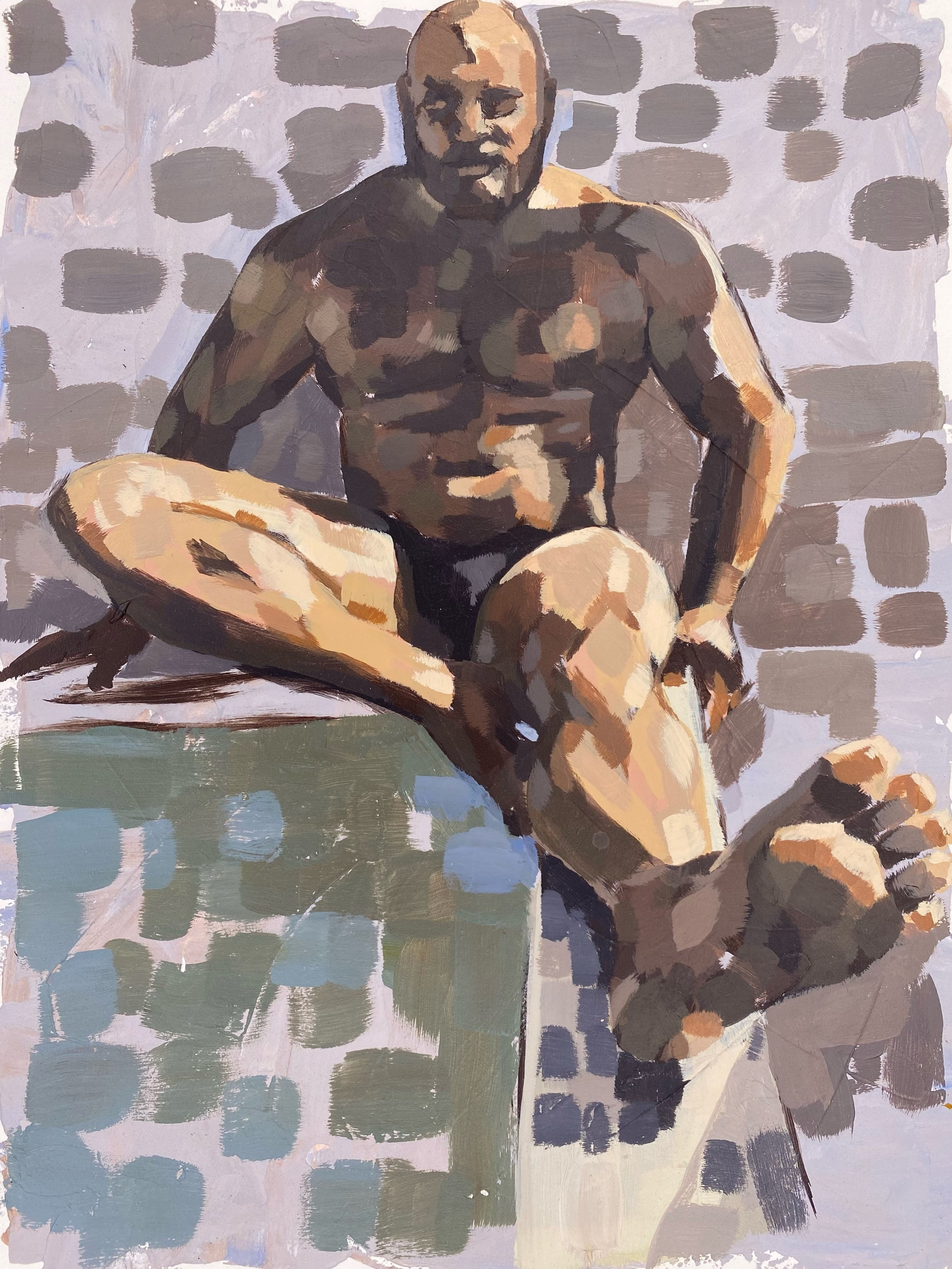 Figure Poolside, 9.5in x 12.5in
