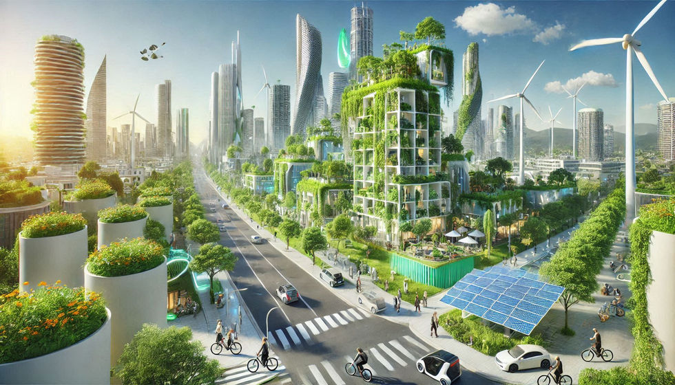 an artist 's impression of a futuristic city