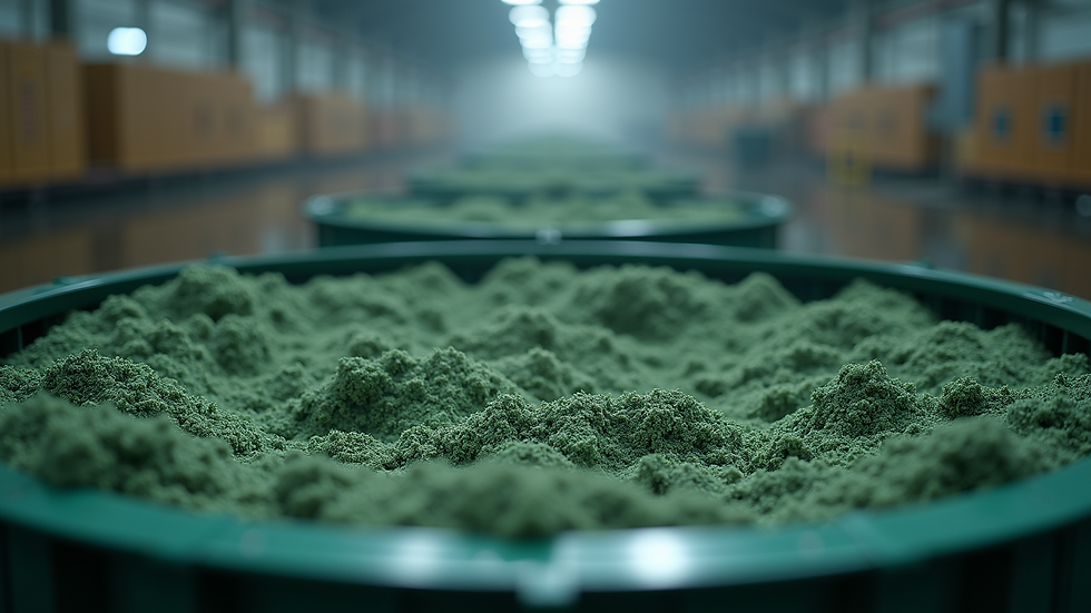 Close-up view of a circular recycling facility