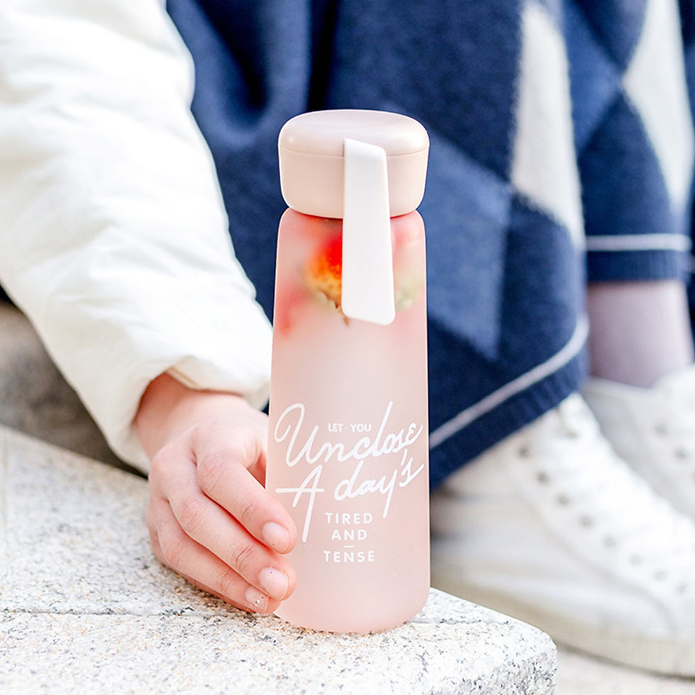 Thumbnail: BPA Free Eco Friendly Frosted Colorful Letter Bottle with Portable Rope