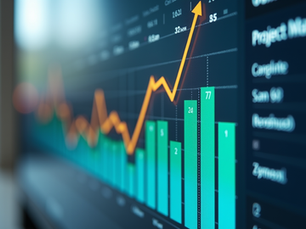 Wrike project management dashboard displaying sustainability metrics, charts, and task progress, illustrating how digital workflows support eco‑friendly business practices.