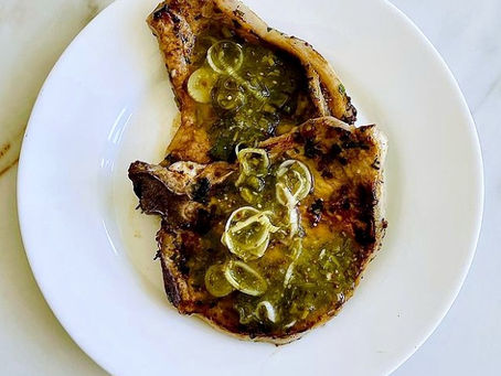 Chuletas con cilantro