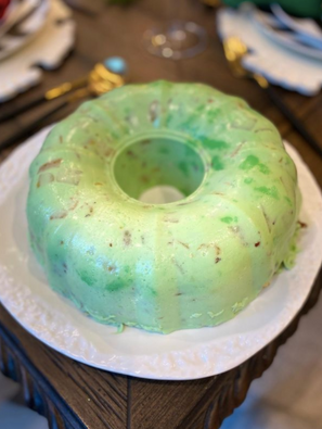 Gelatina verde de navidad