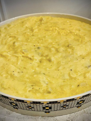 Puré de papa con nata y ajo rostizado