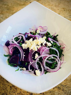 Ensalada betabel y espinaca