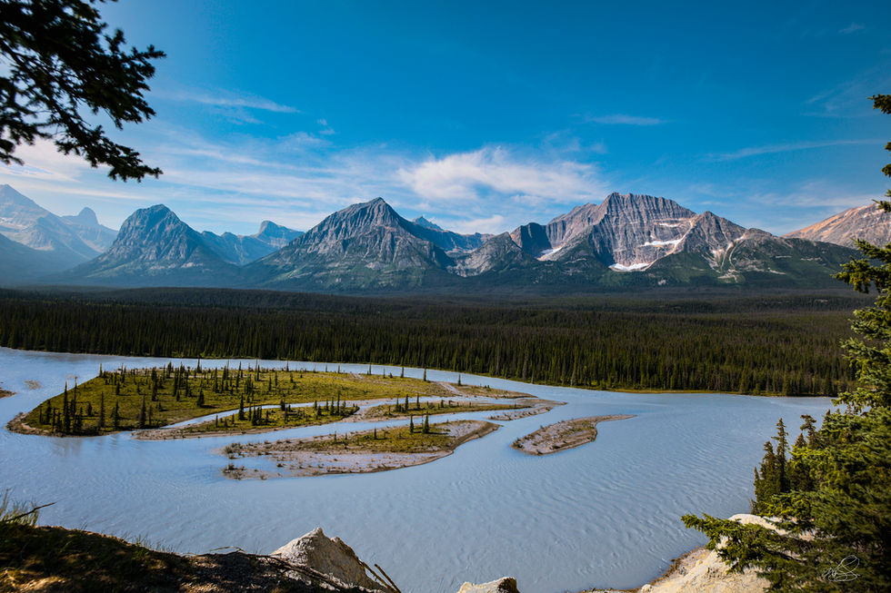 Athabasca River and Mountains