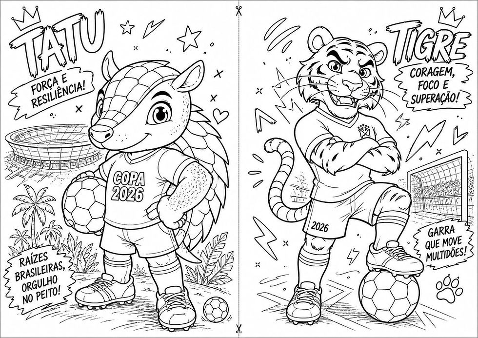 Miniatura: Livro de Colorir e Atividades: Mascotes da Copa do Mundo