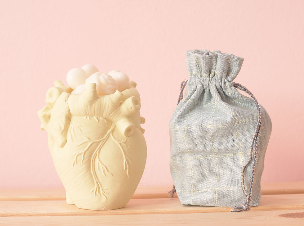 Μικρογραφία: Δοχείο σε σχήμα ανατομικής καρδιάς με 4 είδη wax melts