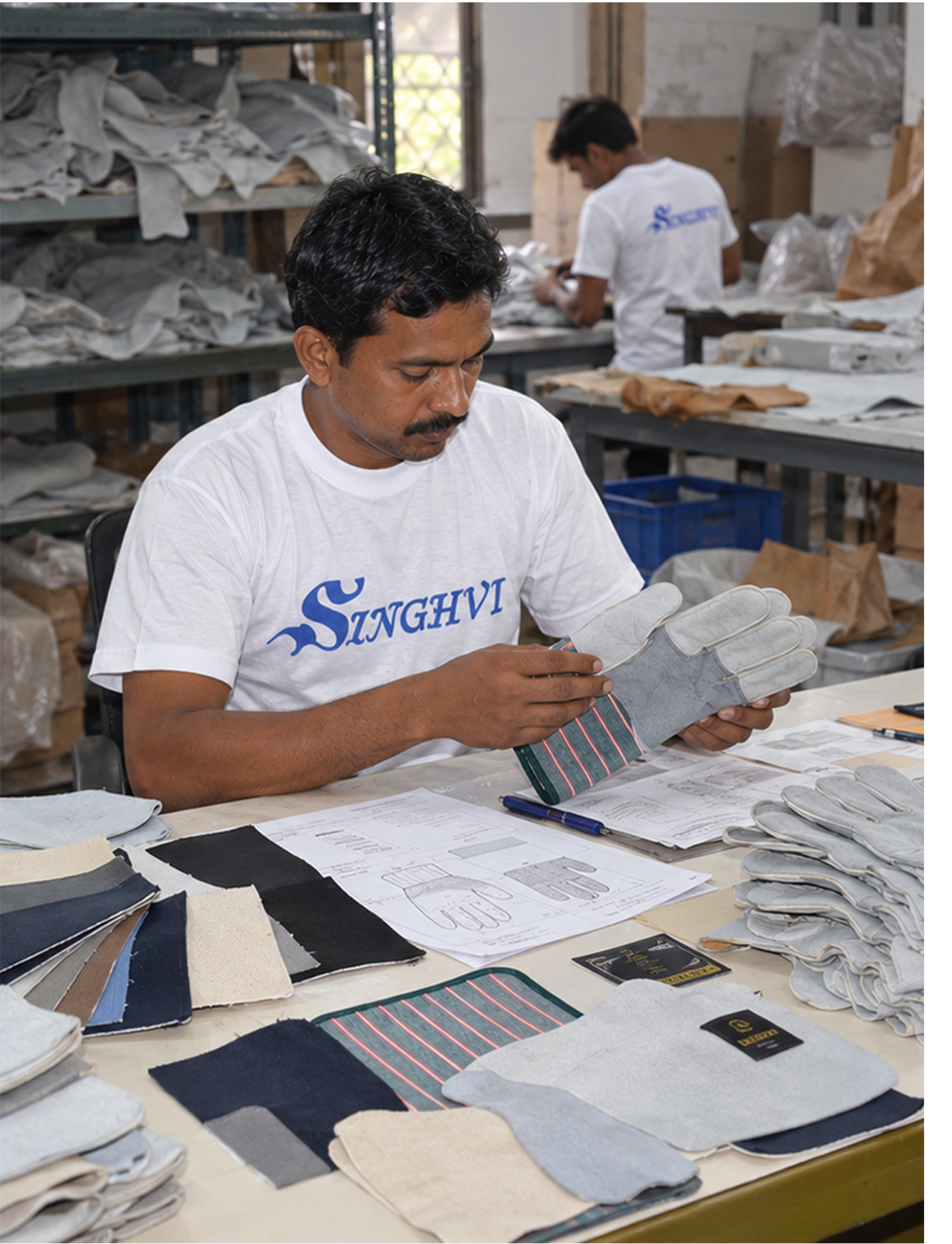Singhvi team inspecting samples