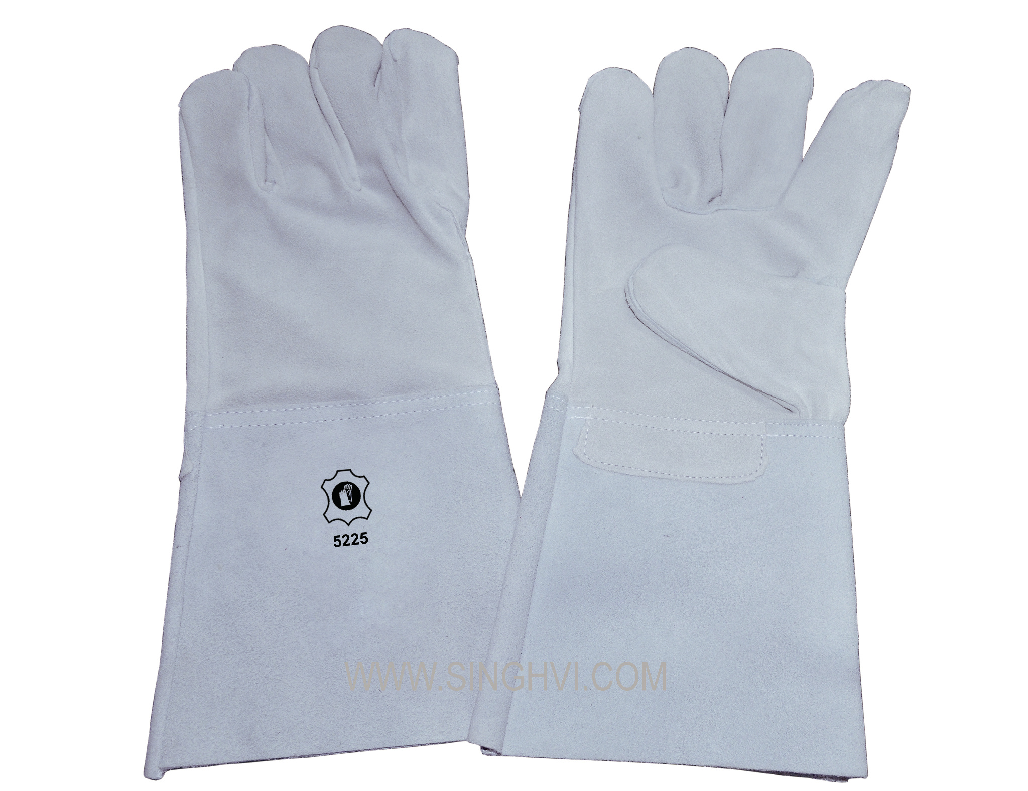 Leather welding gloves: full split welder with 15cm cuff. Article 5225.