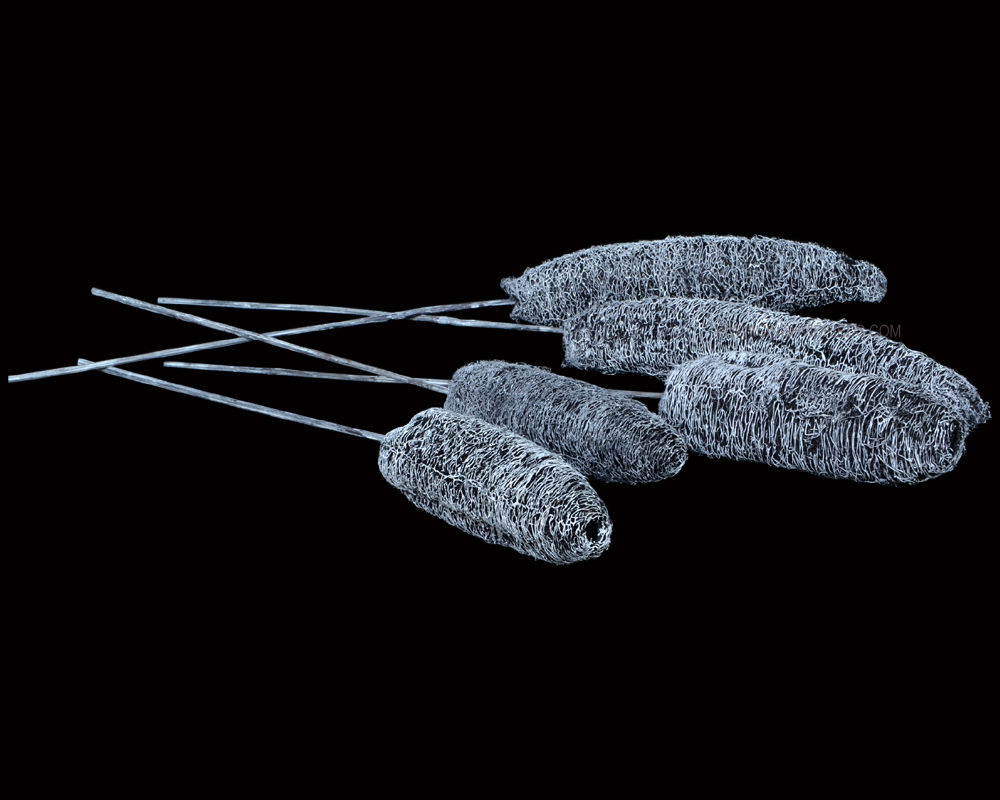 Luffa Mix White Wash Black on Bamboo Stem