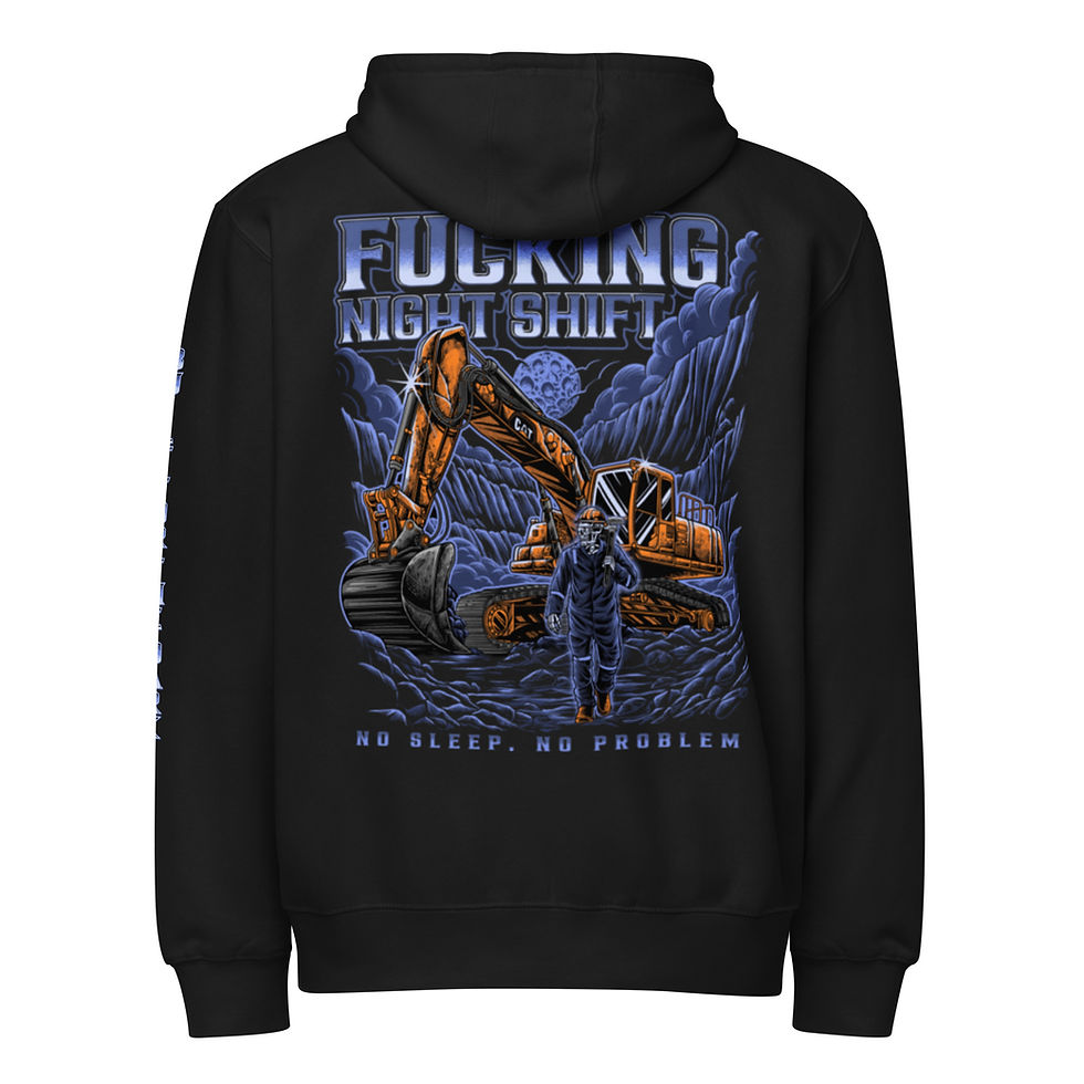 Thumbnail: Men's "Fucking Night Shift" Premium Full Zip Hoodie