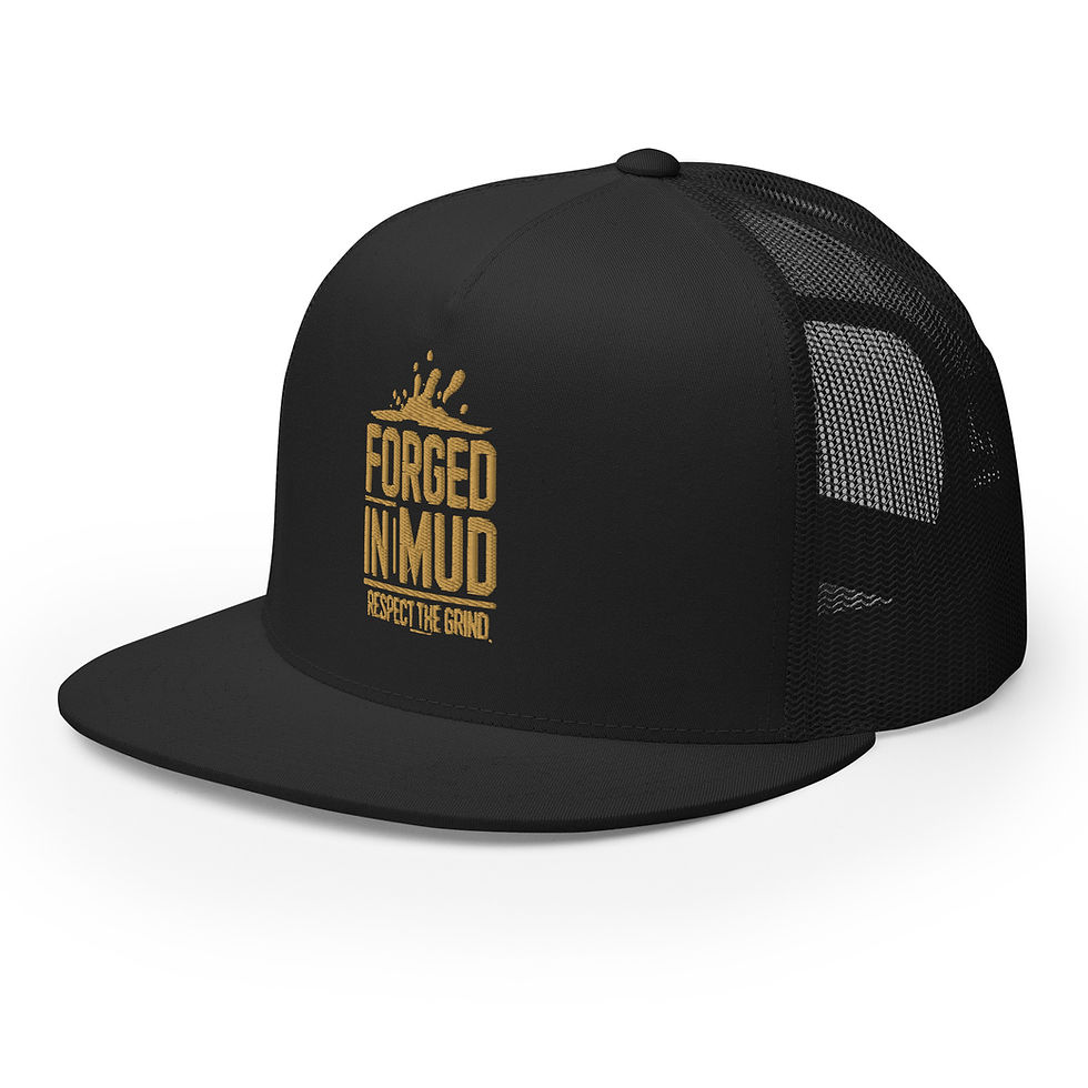 Forged In Mud Classic Flat Brim Trucker Hat